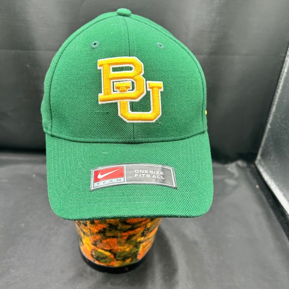 Nike Baylor Bears Cap Hat Green Gold Adjustable NCAA Wool - Picture 1 of 7